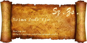 Szima Zsófia névjegykártya